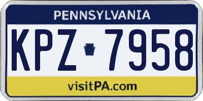 PA license plate KPZ7958