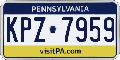 PA license plate KPZ7959