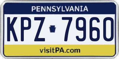 PA license plate KPZ7960