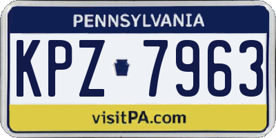 PA license plate KPZ7963