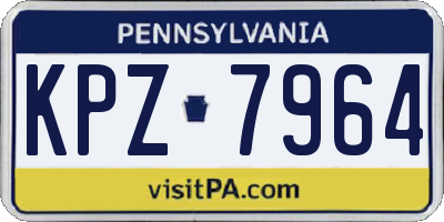 PA license plate KPZ7964
