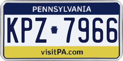 PA license plate KPZ7966