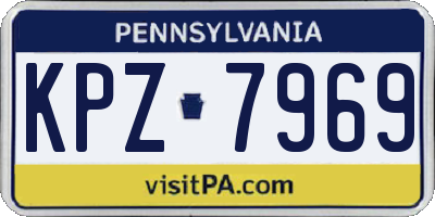 PA license plate KPZ7969