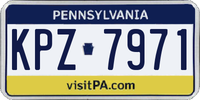 PA license plate KPZ7971