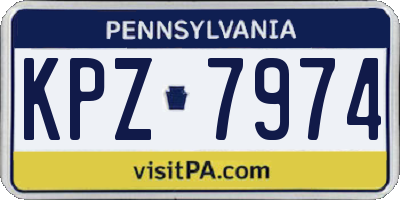 PA license plate KPZ7974