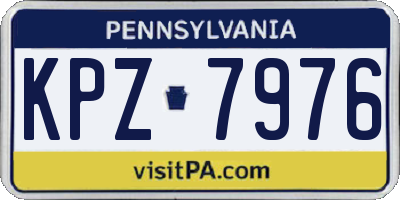 PA license plate KPZ7976