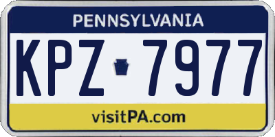 PA license plate KPZ7977