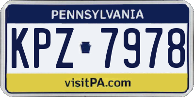 PA license plate KPZ7978