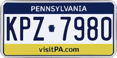 PA license plate KPZ7980