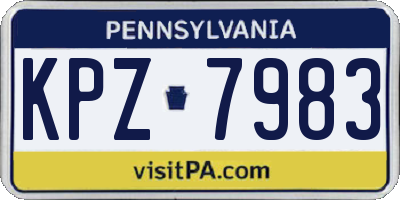 PA license plate KPZ7983