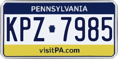 PA license plate KPZ7985