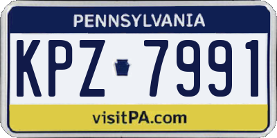 PA license plate KPZ7991