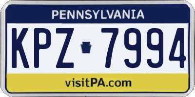 PA license plate KPZ7994