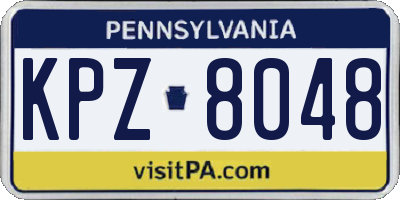 PA license plate KPZ8048