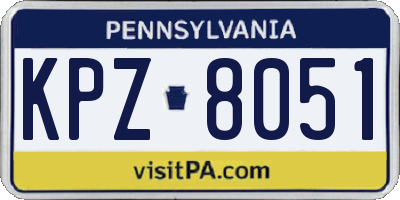 PA license plate KPZ8051
