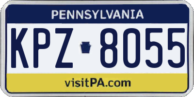 PA license plate KPZ8055