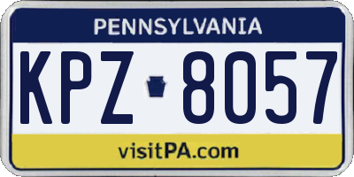 PA license plate KPZ8057