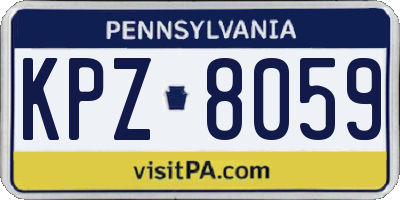 PA license plate KPZ8059