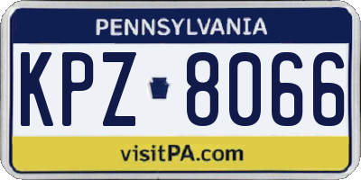 PA license plate KPZ8066