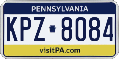 PA license plate KPZ8084