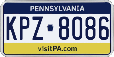 PA license plate KPZ8086