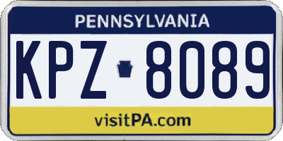 PA license plate KPZ8089