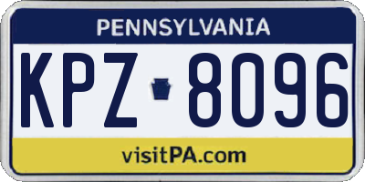 PA license plate KPZ8096