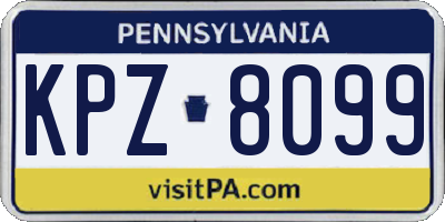 PA license plate KPZ8099