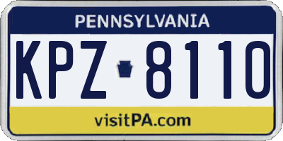 PA license plate KPZ8110