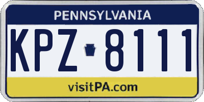 PA license plate KPZ8111