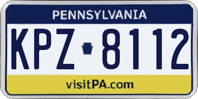 PA license plate KPZ8112