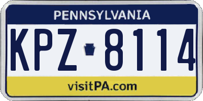 PA license plate KPZ8114