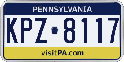 PA license plate KPZ8117