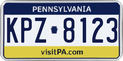 PA license plate KPZ8123