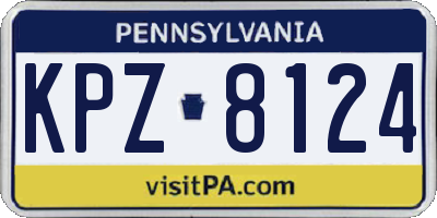 PA license plate KPZ8124