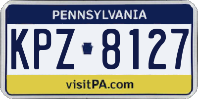 PA license plate KPZ8127