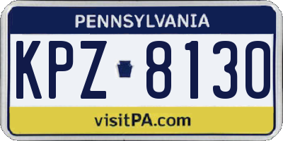 PA license plate KPZ8130