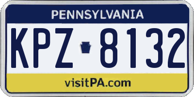 PA license plate KPZ8132