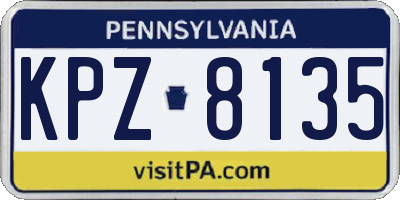 PA license plate KPZ8135