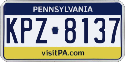 PA license plate KPZ8137