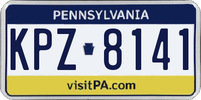 PA license plate KPZ8141