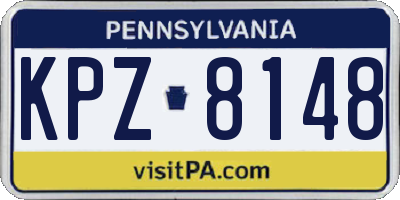 PA license plate KPZ8148