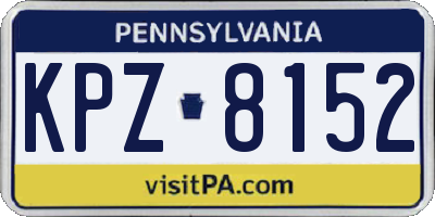 PA license plate KPZ8152