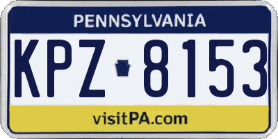 PA license plate KPZ8153