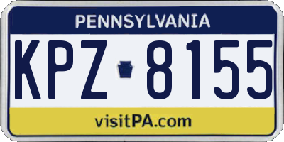PA license plate KPZ8155