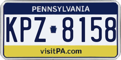 PA license plate KPZ8158