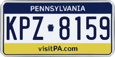 PA license plate KPZ8159