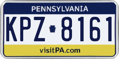 PA license plate KPZ8161