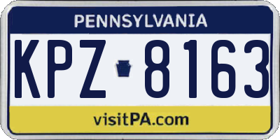 PA license plate KPZ8163