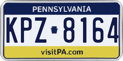 PA license plate KPZ8164
